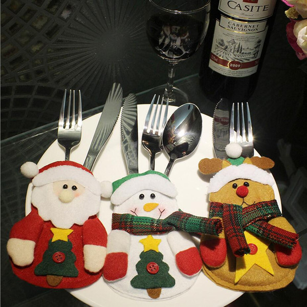 Hot Sale Christmas Cutlery Bag Knife and Fork Set Christmas Ornaments Christmas Supplies Santa Claus Table Cutlery Sets Wedding Party Gifts