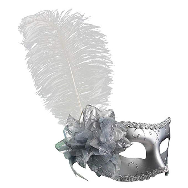 Clearbridal Women's Venetian Masquerade Mask With Feathers MJ024