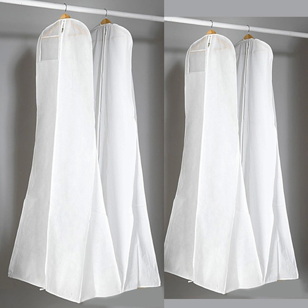 Thick Nonwoven White Dust Bag For Wedding Dress Prom Evening Gown Bags 180*70*25 CM Garment Cover Travel Storage Dust Covers