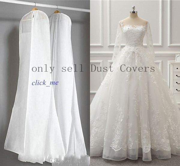 2015 Wedding Dress Gown Bags White Dust Bag Travel Storage Dust Covers Bridal Accessories For Brid Garment Cover Travel Storage Dust Covers