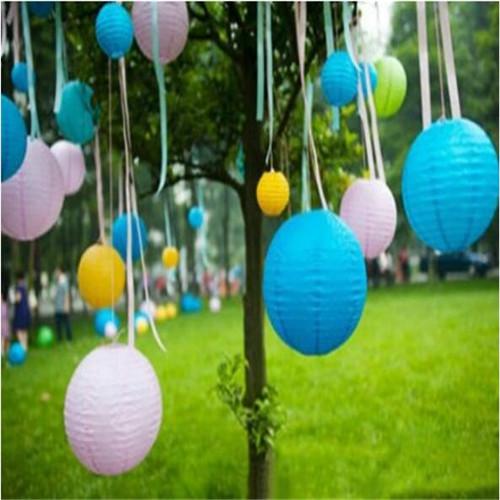 Hot Sell Chinese Paper Lantern Wedding Party Christmas DIY Decoration Assorted 8-14inch with 9 colors Round Lanterns ZWZ*5