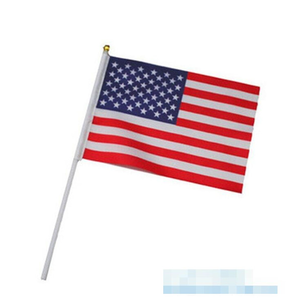 Flag Wedding Accessories World cup football soccer team flag American hand-rolled flag 14*21cm double sided Polyester Banner flags