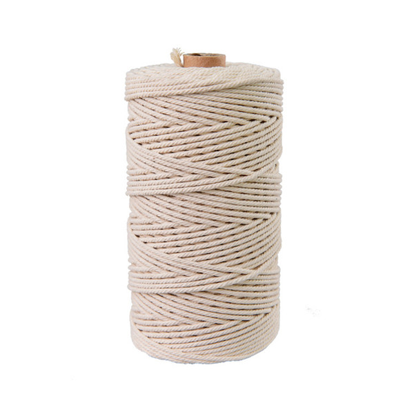 Handmade Decorations Natural Cotton Bohemia Macrame DIY Wall Hanging Plant Hanger Craft Making Knitting Cord Rope Beige Color