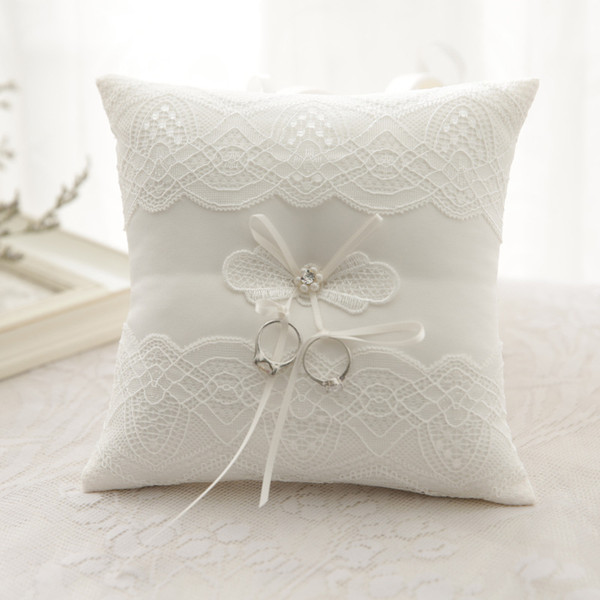 Water soluble lace Butterfly Ring Pillow