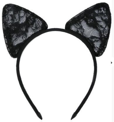 Wedding Photography Cat Ear Head Band Bar Lace Cat Ear White Black Headdress Hand Hoop