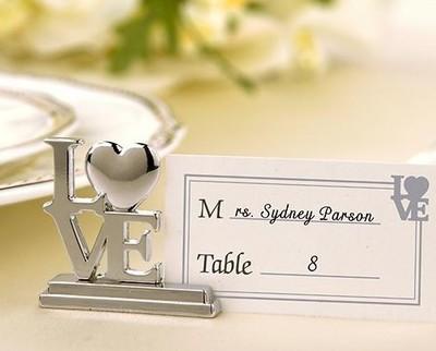 2016 new Wedding favor LOVE Metal Place Card Holder with Matching Place Card Silver wedding gift