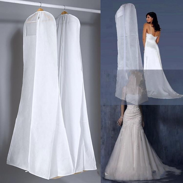 2018 All White No Logo Cheapest Wedding Dress Gown Bag Garment Cover Travel Storage Dust Covers Bridal Accessories For Bride Free Shipping