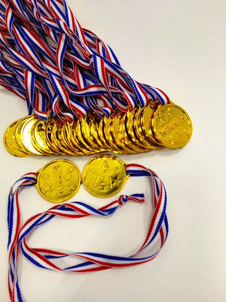 Kids Children Gold Plastic Winners Medals Sports Day Party Bag Prize Awards Toys For Kids Party Fun