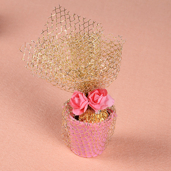 Wedding Favor Candy Wrapping Package Gold Mesh Net Ideal for Candy and Tiny Honey Pot Packing Home Decoration Creative Gifts Ideas