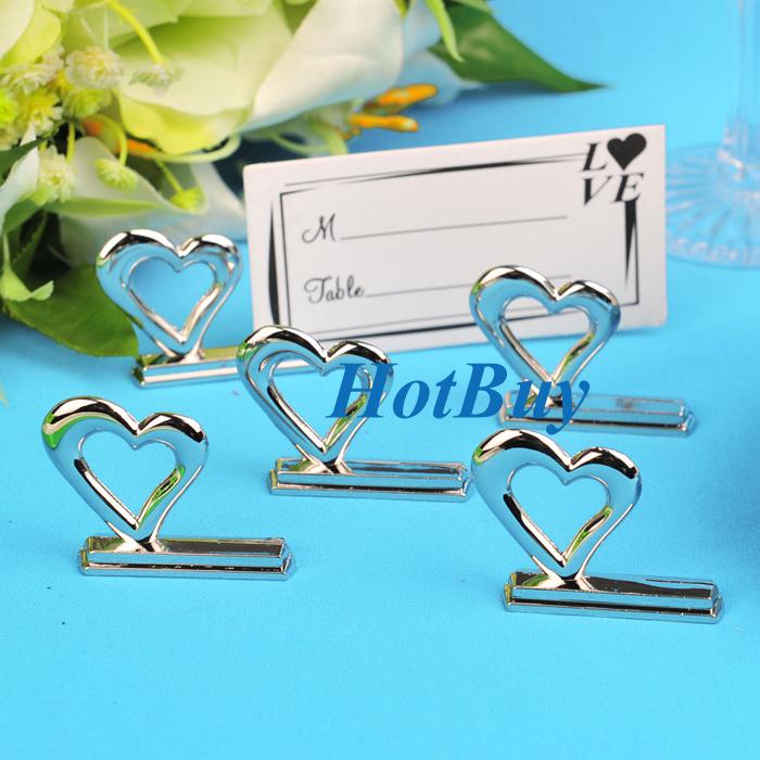 Wedding Party Heart Style Reception Table Place Card Holder Memo Holder #2984