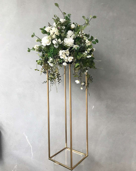 Display Flower Stand Candle Holder Road Lead Table Centerpieces Metal Gold Stand Pillar Candlestick For Wedding Candelabra best00058