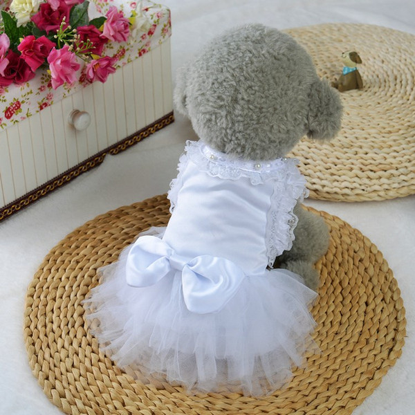 Adornment Dog Dress Wedding Dresses For Dogs Cats On Wedding Party Show Pet Supplies Clothes For Small Dog Clothing 100% Cotton Pet Dog