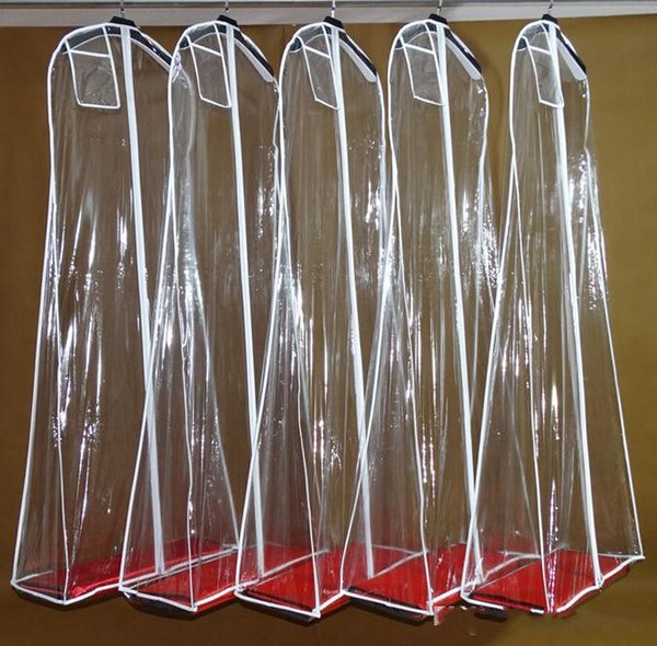 Wholesale Transparent Wedding Dress Dust Cover Omniseal Extra Large PVC 180*58*10cm Wedding Garment Bag Free Shipping