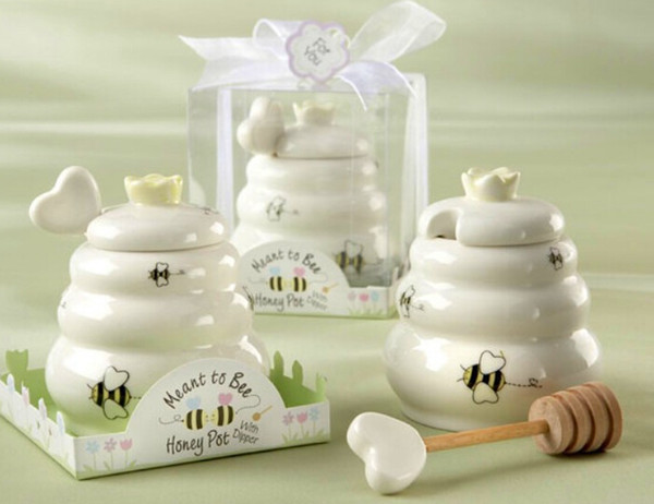 New arrival wedding baby shower favor gifts Meant to Bee Ceramic Honey Pot