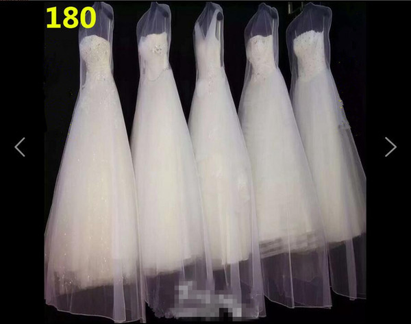 Cheap Price Wedding Dress Gown Bags Garment Cover Travel Storage Dust Covers Bridal Accessories For Bride Clear Dust Bag 180 cm