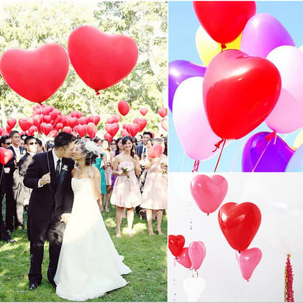 Heart Shaped Balloons Latex Balloons Decorative Balloons For Wedding Party Valentine's Day Expressions Birthday Decoration (100 pieces)