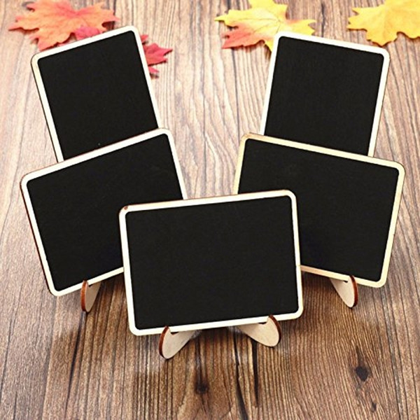 Wood Mini Chalkboards Signs with Support Easels, Place Cards, Small Rectangle Blackboard for Wedding Birthday Party Event Decorations