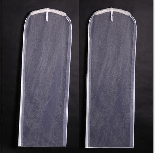 Wholesale double-sided transparent yarn dust-proof white wedding dress dust bag dress cover plus long yarn dust cover