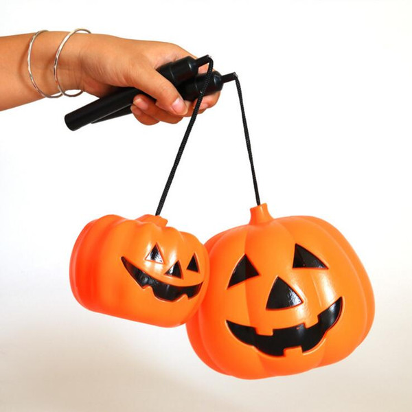 Halloween Decoration Props Smile Face Pumpkin Candy Bags Basket LED Lantern Craft Ornament S M L size Available