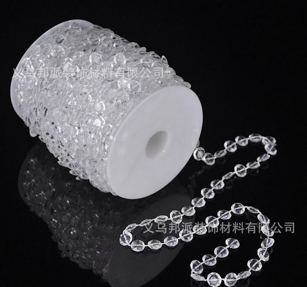 Eight Sided Shape String Bead Plastic Transparent 30 Meters Connecting Beads For DIY Wedding Stage Decoration Accessories