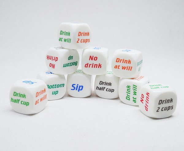 Party Drink Decider Dice/Household dice Games Pub Bar Fun Die Toy Gift KTV Bar Game Drinking Dice 2.5cm