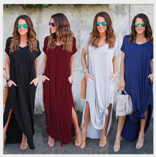 Short Summer Dress Cute Fashion Boho Beach Dresses Sexy Solid Color Long Sleeve Women Casual Dress