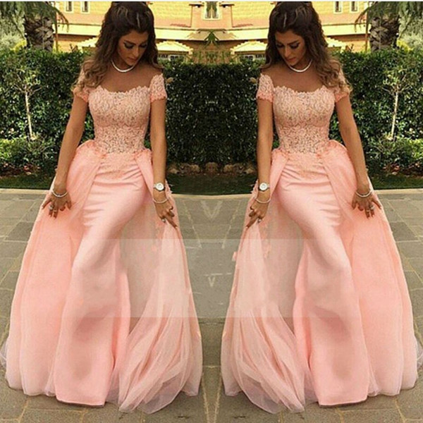 Gorgeous Off Shoulder Prom Dresses With Front Split 2017 Long Floor Length Arabic Celebrity Derss Evening Wear Girls Birthday Pageant Gowns