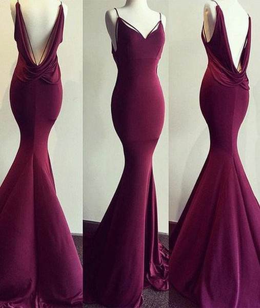 New Style Mermaid Women Special Occasions Backless Prom Evening Dresses Formal Party Dress 295