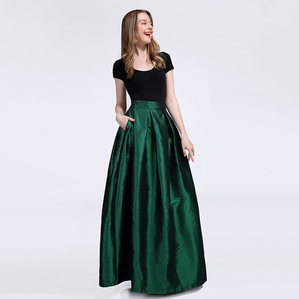 New Bridesmaids Skirts with Pockets A-line Taffeta Prom Dresses Evening Wear Wedding Cheap Bridesmaids Dresses TU0010D