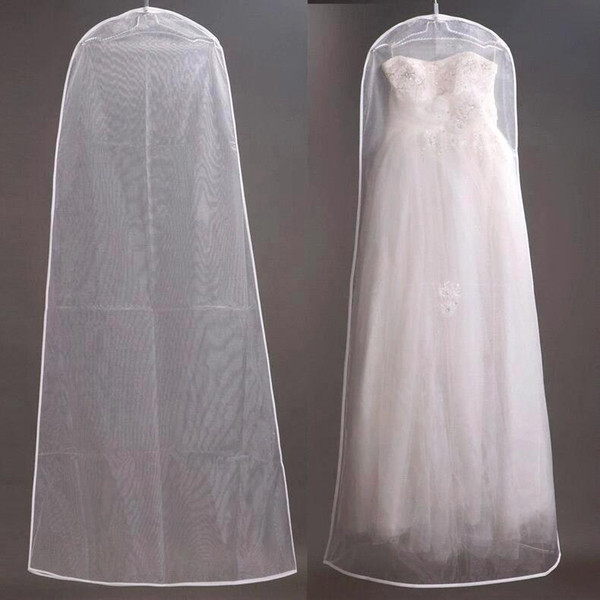 2016 Free Shipping Wedding Dress Bags White Dust Bag Travel Storage Dust Covers Bridal Accessories For Bride Garment Cover Soft Tulle CPA411