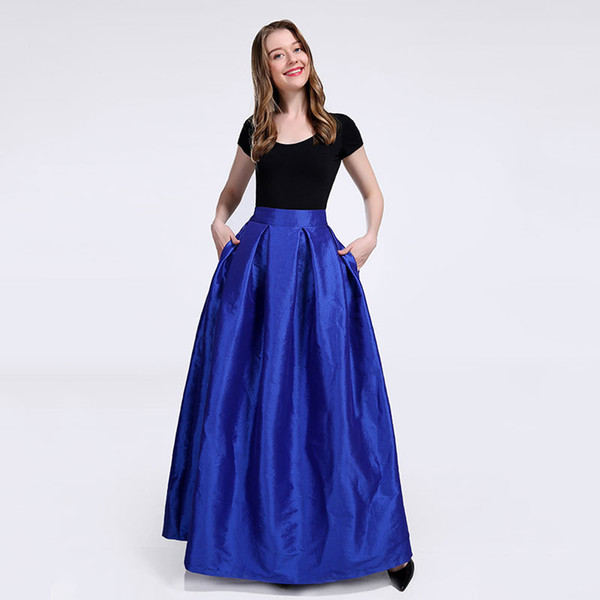 New Bridesmaids Skirts with Pockets A-line Taffeta Prom Dresses Evening Wear Wedding Cheap Bridesmaids Dresses TU0010C