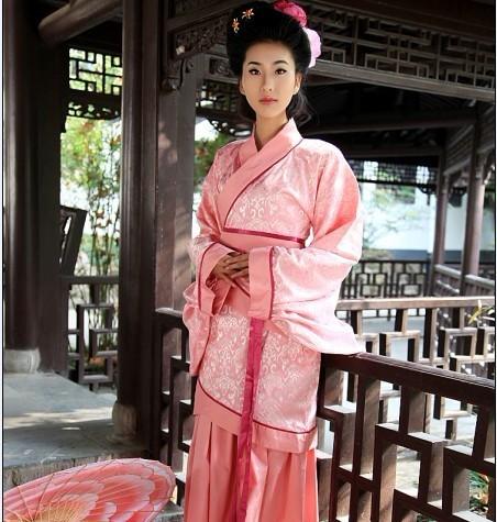 Qi Feng Ge, ancient costume, Hanfu Curving-front robe deep clothing and short Curving-front robe