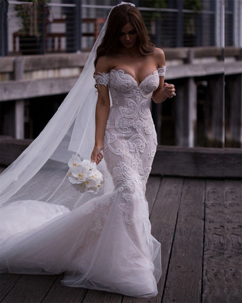 Custom Made White Ivory Lace Mermaid Wedding Dresses Sweetheart Wedding Gowns Bridal Gown