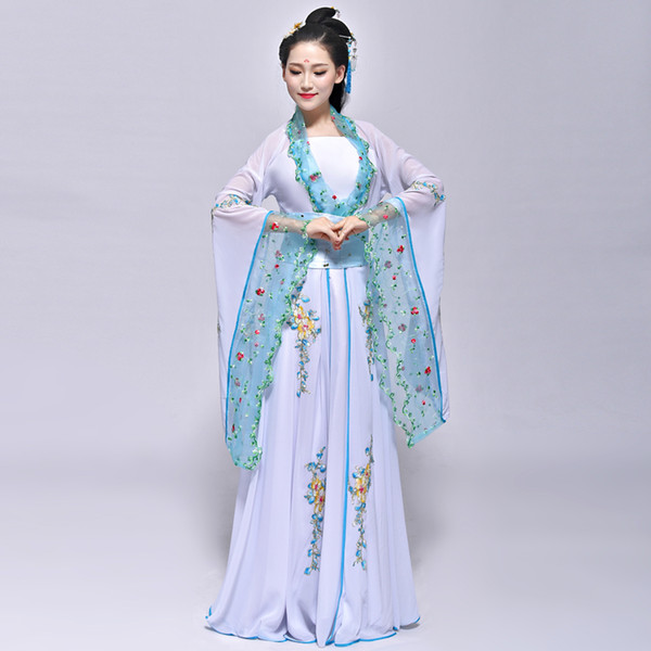 Ancient costume, HanFu, princess, fairy, fresh and elegant Ruskirt, Chinese style Wide sleeve fairy skirt